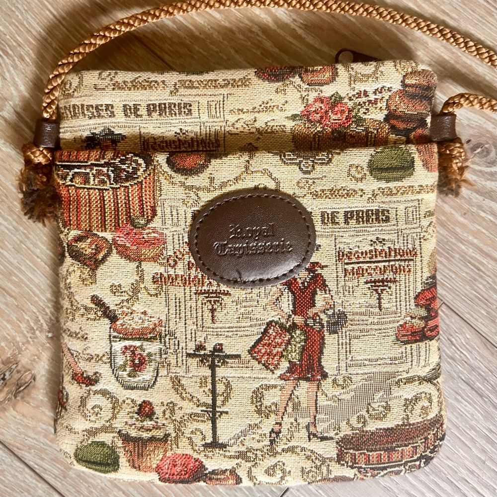 Vintage 90s Royal Tapisserie Paris Tapestry Crossbody Bag - Picture 2 of 6